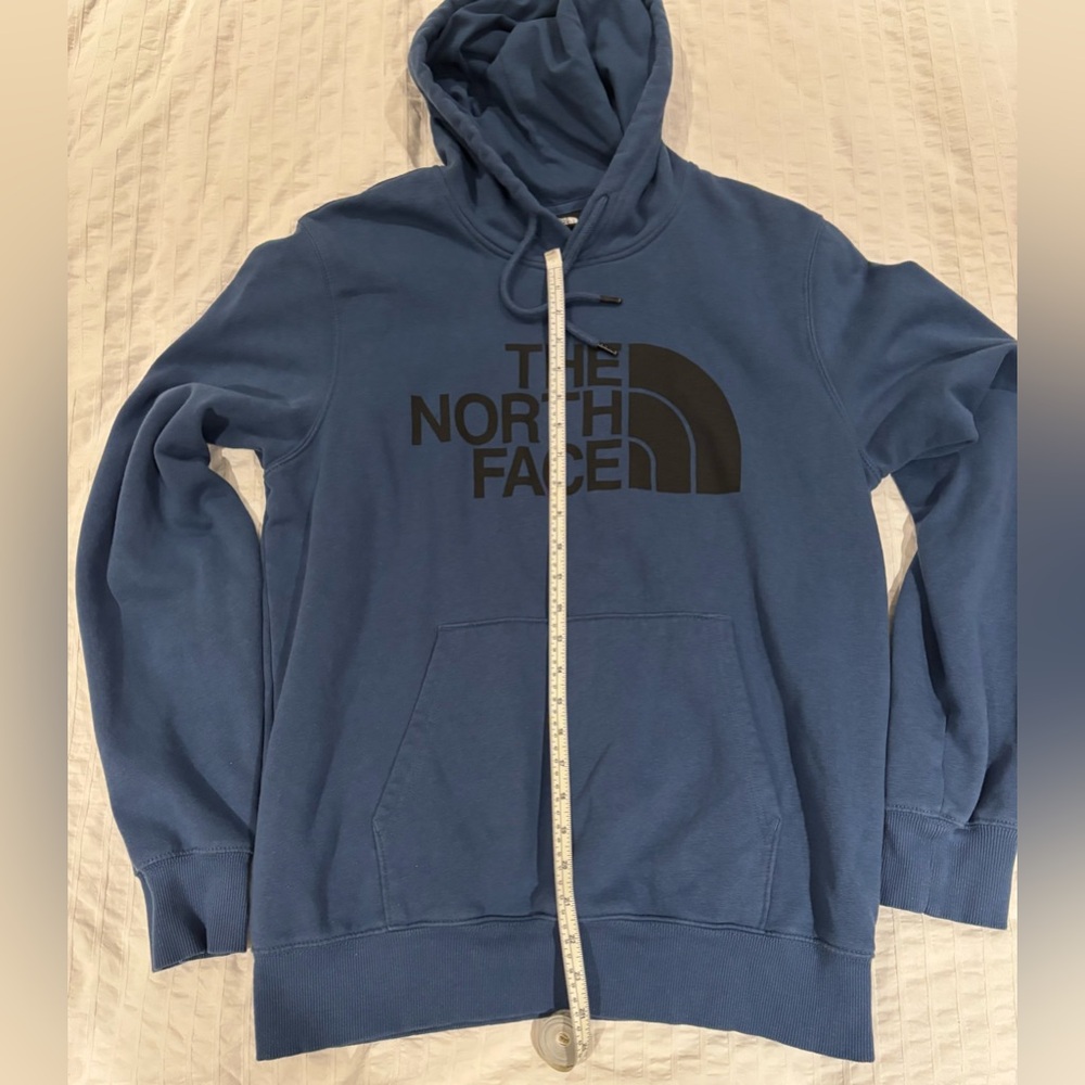 The North Face Men's Size Medium  -  Blue Drawstring Pullover Hoodie Sweatshirt - Picture 5 of 5